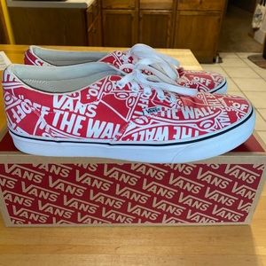 Vans Size 10.5 Racing Red & White sneakers. New